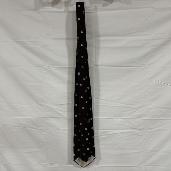 Alessandro Originals Neck Tie Geometric Pattern Brown Vintage - Picture 12 of 13
